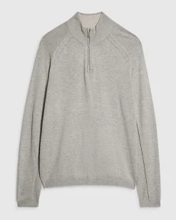 Grey Regular Fit Half Zip Jumper