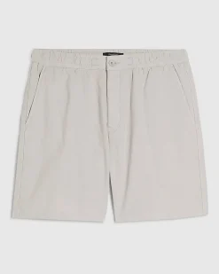 Grey Regular Fit Linen Blend Shorts