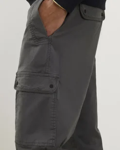 Grey Regular Fit Stretch Cargo Trousers
