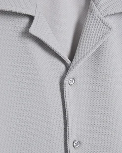 Grey Regular Fit Textured Shirt