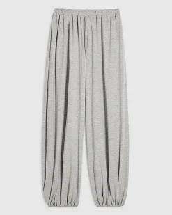 Grey Ruched Bubble Hem Trousers
