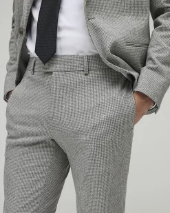 Grey Skinny Fit Puppytooth Suit Trousers