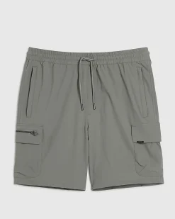 Grey Skinny Fit Stretch Cargo Shorts