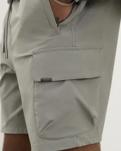 Grey Skinny Fit Stretch Cargo Shorts