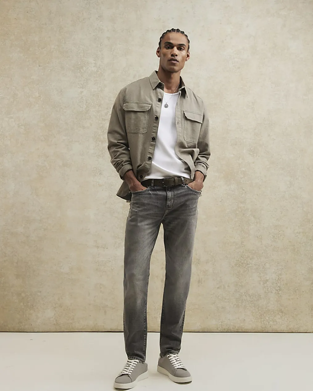 Grey Skinny Fit Stretch Jeans