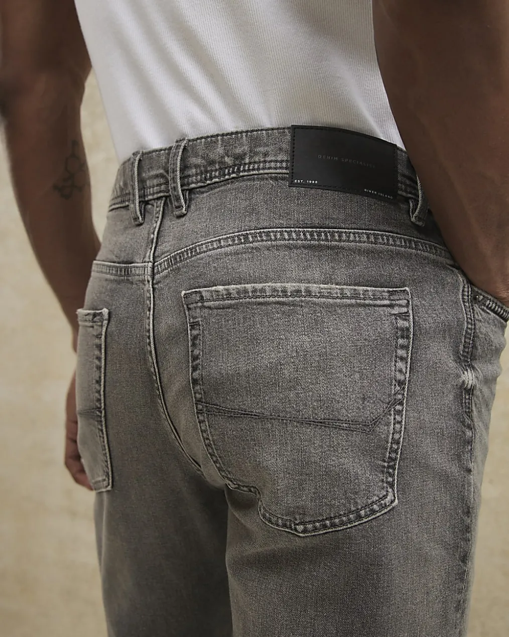 Grey Skinny Fit Stretch Jeans