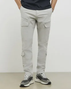 Grey Skinny Fit Stretch Pocket Cargo Trousers