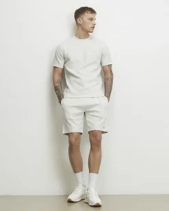 Grey Slim Cotton Jacquard Textured T-Shirt