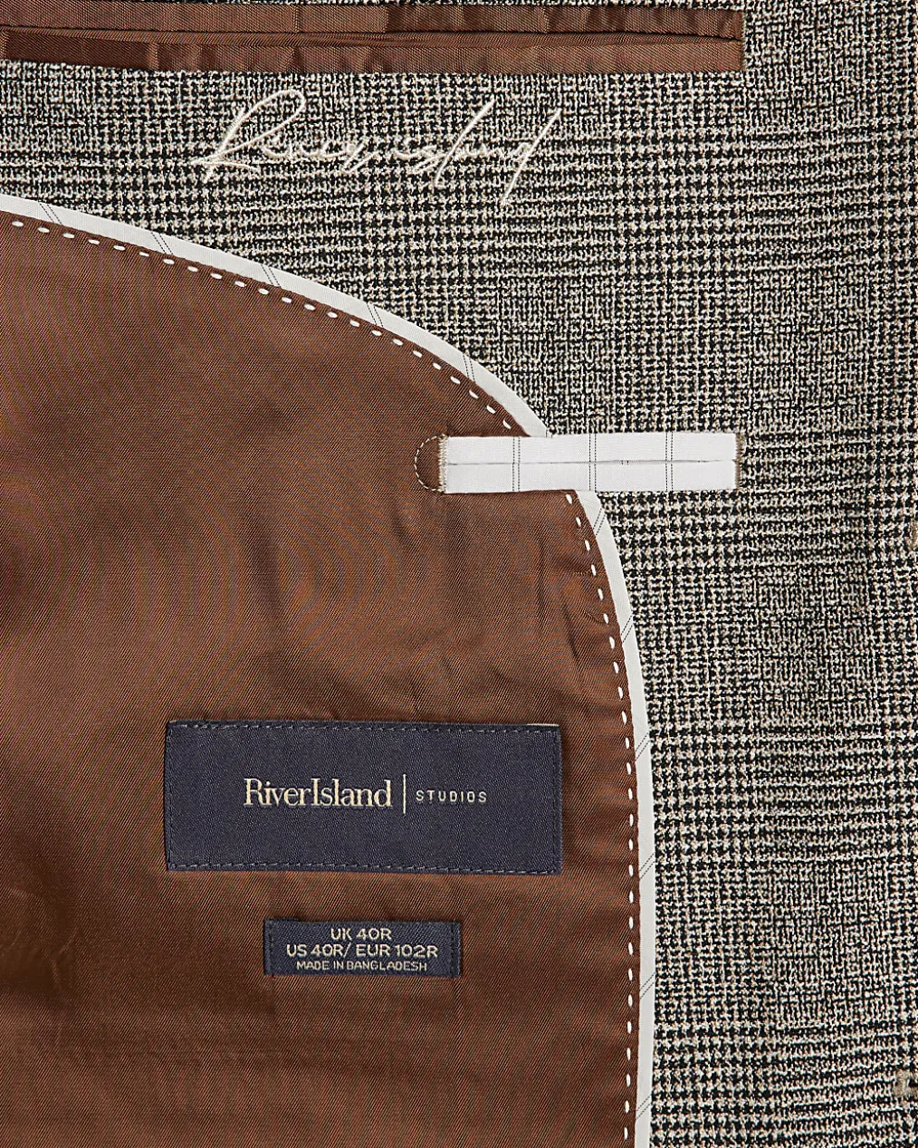 Grey Slim Fit Check Suit Jacket