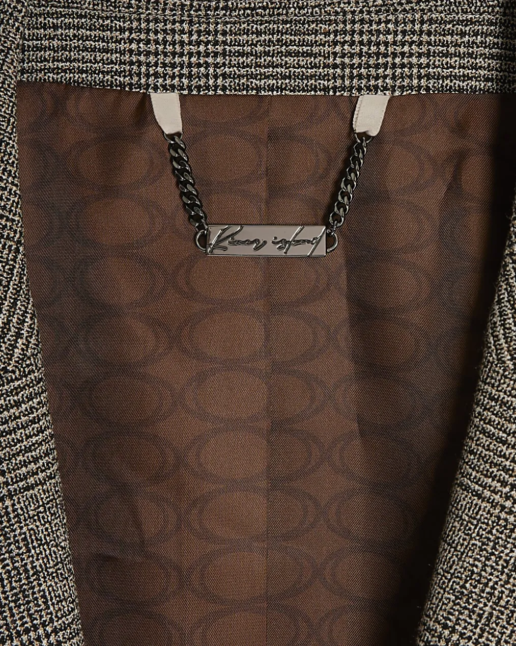 Grey Slim Fit Check Suit Jacket