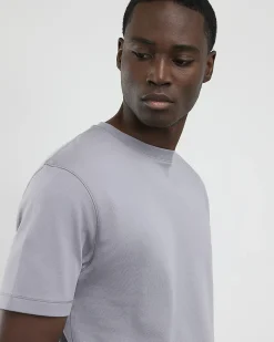 Grey Slim Fit Interlock Cotton T-Shirt
