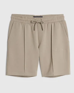 Grey Slim Fit Interlock Shorts