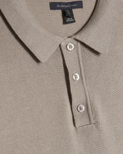 Grey Slim Fit Knitted Polo Shirt