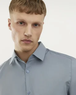 Grey Slim Fit Long Sleeve Shirt