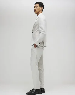 Grey Slim Fit Puppytooth Suit Jacket