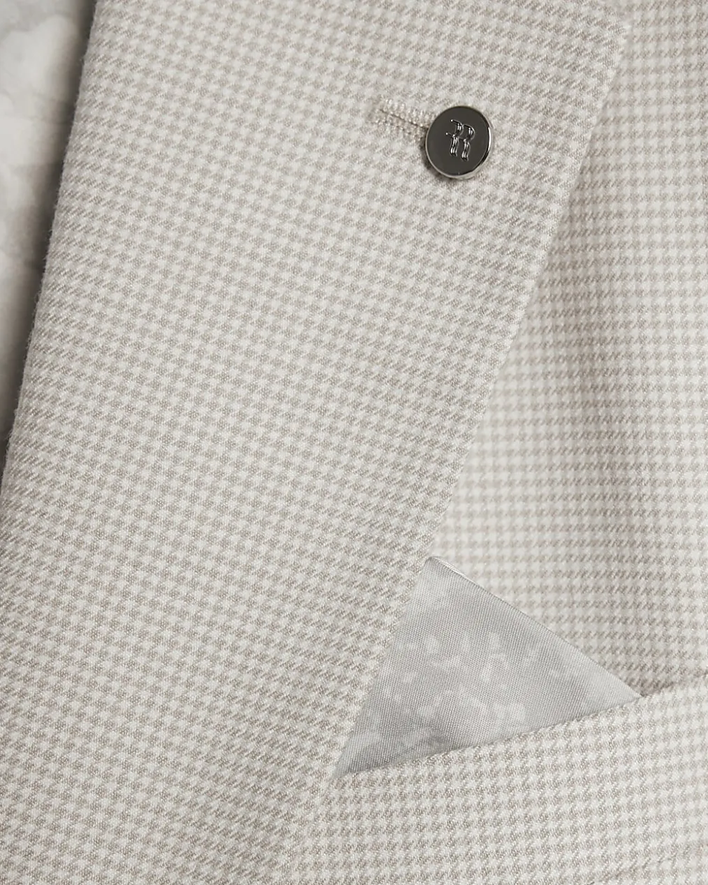 Grey Slim Fit Puppytooth Suit Jacket