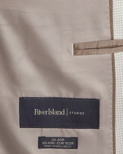 Grey Slim Fit Puppytooth Suit Jacket