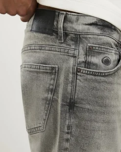 Grey Slim Fit Stretch Denim Shorts
