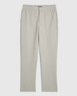 Grey Slim Fit Stretch Textured Trousers