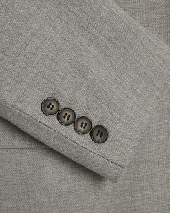 Grey Slim Fit Stretch Textured Suit Jacket