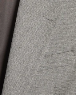 Grey Slim Fit Stretch Textured Suit Jacket