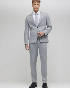Grey Slim Fit Suit Trousers