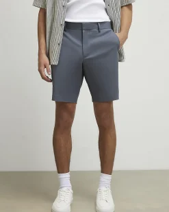 Grey Slim Longer Length Stretch Chino Shorts