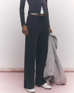 Grey Soft Touch Wide Leg Trousers