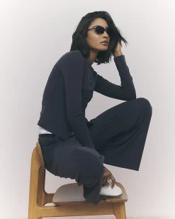 Grey Soft Touch Wide Leg Trousers