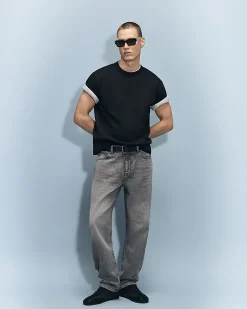 Grey Straight Leg Jeans