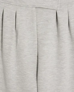 Grey Tailored Jersey Wide Leg Trousers