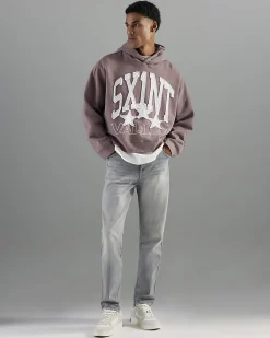 Grey Tapered Fit Stretch Jeans