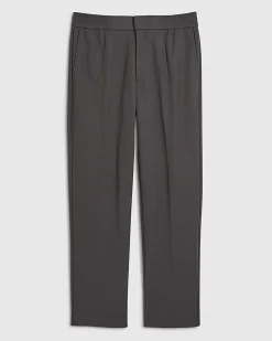 Grey Textured Slim Fit Trousers