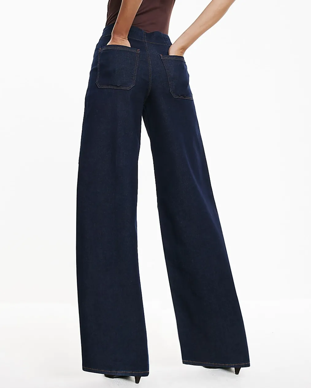 Indigo Pull-On Sculpt Stretch Palazzo Jeans