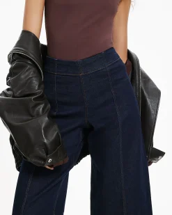 Indigo Pull-On Sculpt Stretch Palazzo Jeans