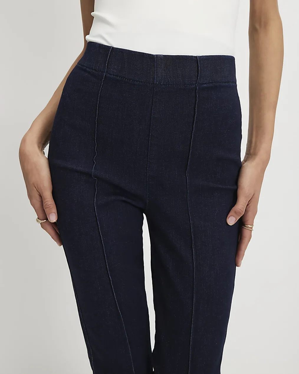 Indigo Pull-On Sculpt Stretch Bootcut Jeans