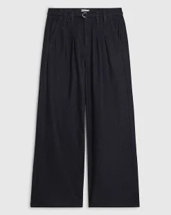 Indigo Wide Leg Tie Front Jeans