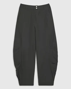Khaki Barrel Leg Trousers