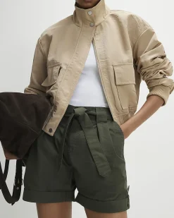 Khaki Belted Shorts