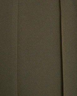 Khaki Belted Straight Leg Trousers