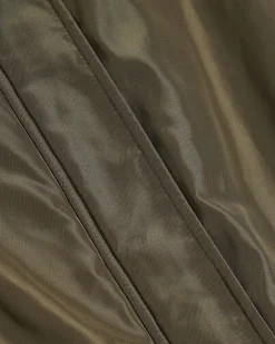 Khaki Bubble Hem Bomber Jacket