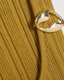 Khaki Buckle Knitted Vest