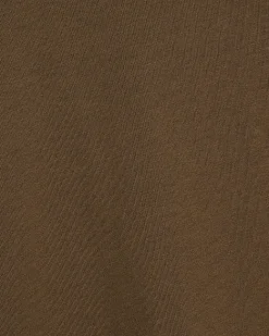 Khaki Cotton Loose Fit Short Sleeve Top