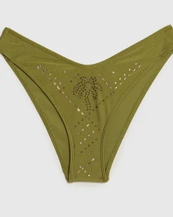 Khaki Diamante Bikini Bottoms