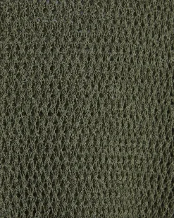 Khaki Open Stitch Knit Off The Shoulder Top