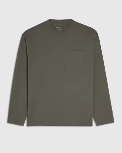 Khaki Oversized Fit Long Sleeve T-Shirt