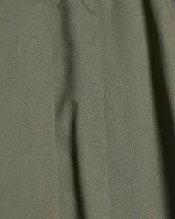 Khaki Poplin Barrel Leg Trousers