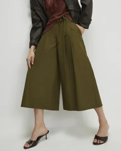 Khaki Poplin Culottes