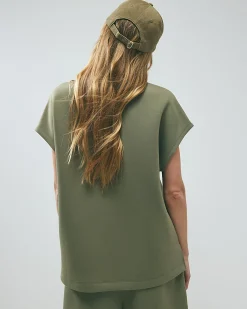Khaki premium jersey twill top