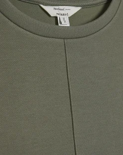 Khaki premium jersey twill top